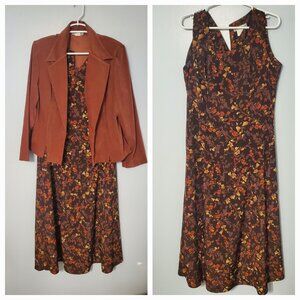 Dressbarn, dress and jacket size 14, brown